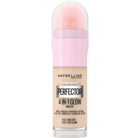 MAYBELLINE INSTANT ANTI-AGE PERFECTOR 4-IN-1 GLOW Fondotinta liquido con una spugna - Tonalità 00 Fair Light