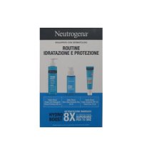 Neutrogena Hydro Boost Routine Idratazione e Protezione - Gel detergente 200 ml + Siero viso 30 ml + Fluido viso SPF 50 15 ml