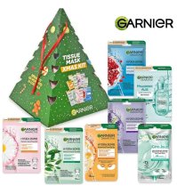 Garnier Tissue Mask Xmas Kit - Set Regalo con 7 Maschere Viso e Contorno Occhi