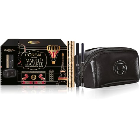 L'Oréal Paris Pochette Regalo Make Up à La Carte con Mascara Extra-Volumizzante Panorama, Eyeliner e Matita Occhi, Per Look Intensi e Magnetici, Con Elegante Beauty Case in Vernice Nera