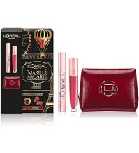 L'Oréal Paris Pochette Regalo Make Up à La Carte con Gloss Volumizzante e Mascara Allungante Lash Paradise, Per un Make-Up Impeccabile e Duraturo, Con Elegante Beauty Case in Vernice Rossa Bordeaux