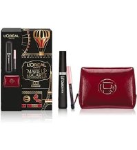 L'Oréal Paris Pochette Regalo Make Up à La Carte con Mascara Incurvante Telescopic Lift e Mini-Matita Occhi, Per i Tuoi Look Festivi, Con Elegante Beauty Case in Vernice Rossa Bordeaux