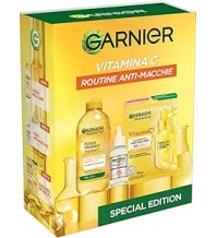 Garnier Vitamina C  Routine Anti-Macchie - Cofanetto con Acqua Micellare + Siero Anti-Macchie + Maschera Viso