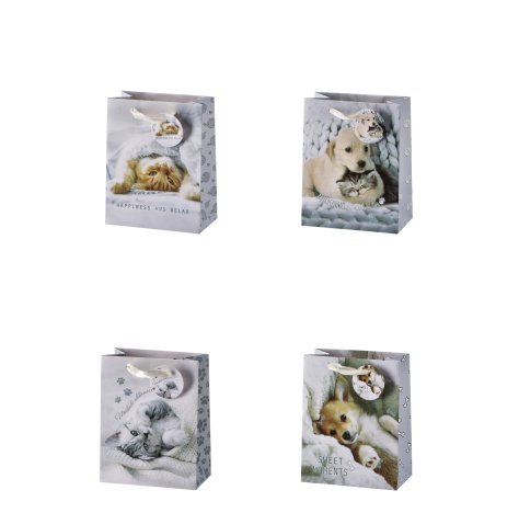 BORSA IN CARTA DECORO CUCCIOLI - DECORI ASSORTITI BORSA IN CARTA DECORO CUCCIOLI - DECORI ASSORTITI