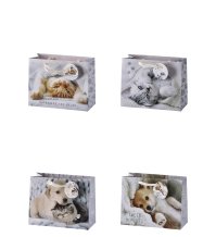 BORSA IN CARTA DECORO CUCCIOLI - DECORI ASSORTITI