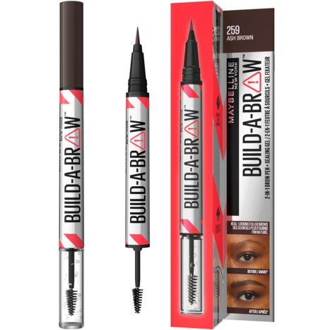 MAYBELLINE BUILD-A-BROW Matita Per Sopracciglia E Gel Fissante 2in1 - Tonalità 259 Ash Brown