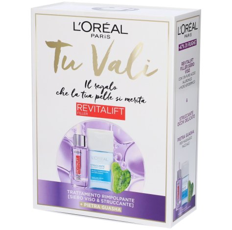 L'oreal Paris Revitalift kit con Siero Viso + Struccante + Pietra Guasha - Trattamento Rimpolpante 