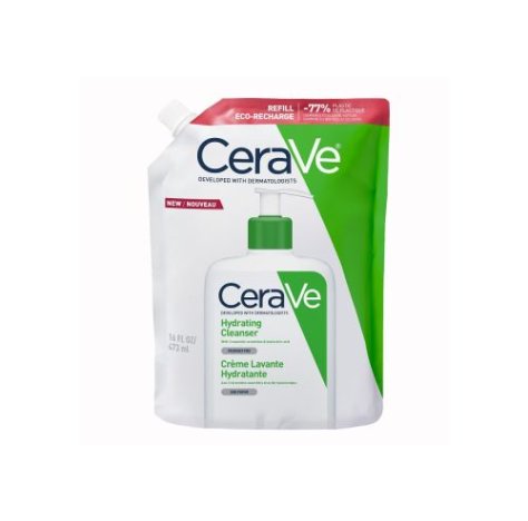 CeraVe Detergente Idratante Viso Pelle da Normale a Secca con acido ialuronico e ceramidi ricarica ecologica 473ml