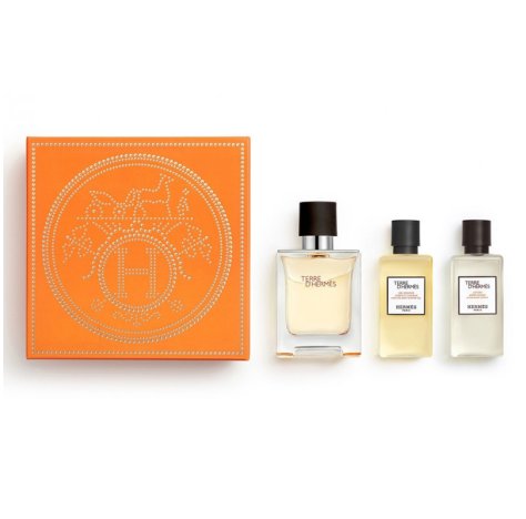 Hermes Cofanetto Terre d’Hermès Eau de Toilette 50ml con Gel Doccia 40ml e Lozione Dopobarba 40ml