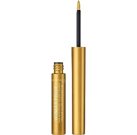 RIMMEL (div. Coty Italia Srl)  Rimmel London Eyeliner Waterproof Wonder'Proof, Eyeliner Liquido Occhi a Lunga Durata, Colore Intenso, 007 Shiny Gold   __+1 COUPON __