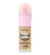 MAYBELLINE INSTANT ANTI-AGE PERFECTOR 4-IN-1 GLOW Fondotinta liquido con una spugna - Tonalità 1.5 Light Medium 