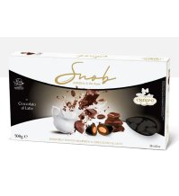 CRISPO SNOB CONFETTI LATTE NERO CON MANDORLA TOSTA RICOPERTA AL LATTE - 500 GR