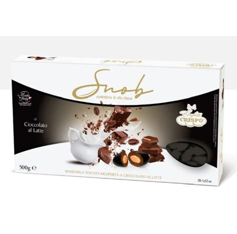 CRISPO SNOB CONFETTI LATTE NERO CON MANDORLA TOSTA RICOPERTA AL LATTE - 500 GR CRISPO SNOB CONFETTI LATTE NERO CON MANDORLA TOSTA RICOPERTA AL LATTE - 500 GR