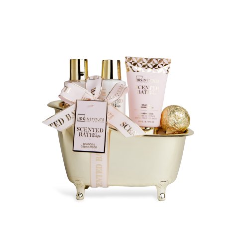 Idc Institute Scented Confezione Vasca Oro/Rosa Shower Gel 100ml + Body Lotion 100ml + Crema Mani 80ml + Bomba 30g