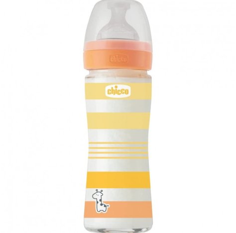 CHICCO - Benessere - Biberon In Vetro A Flusso Lento 240 Ml - Orange Boy