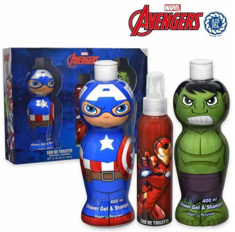  Avengers set regalo edt 150ml e shower gel 2 in 1 250ml hulk e captain america 