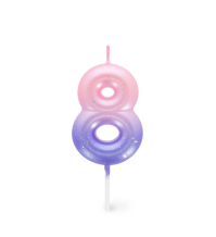 Candela per Torta – Happy Birthday Candle Numero 8 Rosa