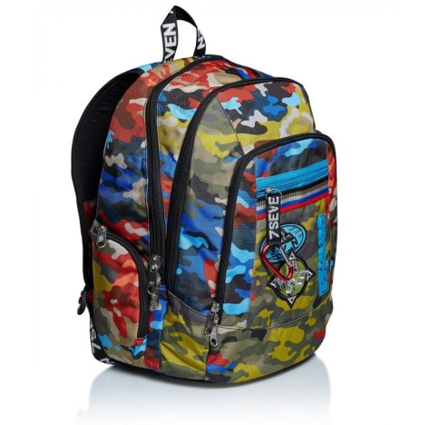 SEVEN Zaino scuola advanced adventure camo military green