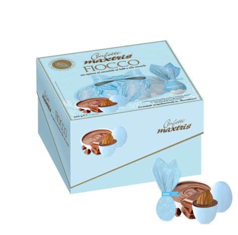 MAXTRIS  CONFETTI VASSOIO FIOCCO  AZZURRO - 400 GR
