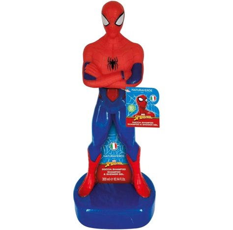 Marvel Spider-Man - Docciashampoo Bambini Spiderman 3D, Sapone per Capelli e Corpo, Doccia Shampoo con Estratto di Avena BIO, 300ml