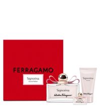 Salvatore Ferragamo Signorina Eau De Parfum Spray da 100 ml + Body Lotion da 50 ml + Eau De Parfum miniatura da 5 ml 