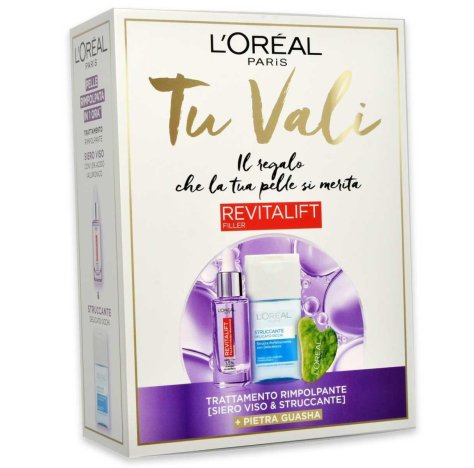 L'oreal Paris Tu Vali kit con Siero Viso, Struccante e Pietra Guasha -  Trattamento Viso Rimpolpante