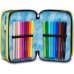 SEVEN, Astuccio Scuola 3 Zip Seven - FLUO STAMP, Multicolore - Attrezzato con Matite, Pennarelli e altro, Portapenne Scuola Bambino    __ +1 COUPON __