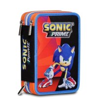 Sonic - Astuccio triplo completo per la scuola elementare, 43 Accessori scuola inclusi  seven 