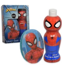 MARVEL SPIDER MAN CONFEZIONE REGALO BAMBINO BAGNO DOCCIA E SHAMPOO 400ML E SPUGNA DA BAGNO