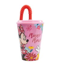 Bicchiere con cannuccia pieghevole 430 ml Minnie Mouse Spring Look