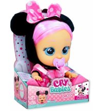 Cry Babies Magic Tears IMC Toys Dressy Minnie, Bambola Interattiva che Piange Lacrime Vere con Capelli Da Acconciare, Vestiti Da Indossare e Accessori per Giocare, Giocattolo Per Bambini e Bambine da +18 Mesi