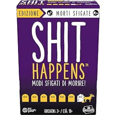 Shit Happens, Modi Sfigati di Morire, dai 18 anni in su, Party Game, Gioco Divertente, Shitty Ways to Die