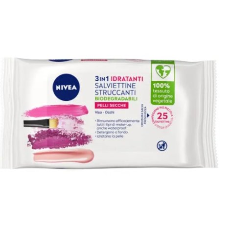 NIVEA - SALVIETTINE STRUCCANTI IDRATANTI 3 IN 1 PER PELLI SECCHE