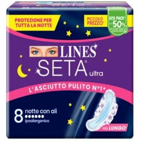 LINES SETA ULTRA - ASSORBENTE NOTTE CON ALI
