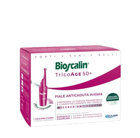 Bioscalin Tricoage 50+ Fiale Anticaduta Ridensificanti - Per capelli diradati e per donne over 50 - Un mese di trattamento