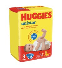 Pannolini 3 4-9kg Huggies Unistar 18 Pezzi