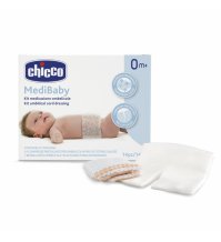 CHICCO MEDIBABY KIT PER MEDICAZIONE OMBELICALE, 14 COMPRESSE STRILI+ 7 BENDE