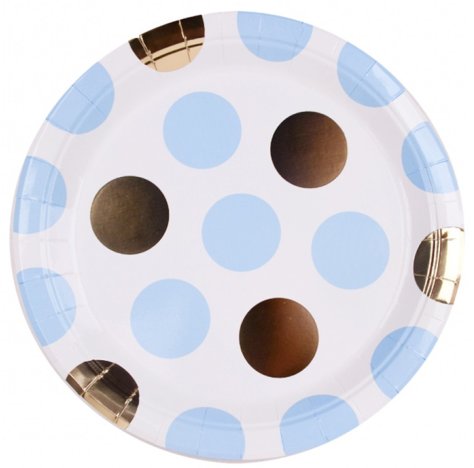PIATTI PALLINE ORO E BLU - 18 PIATTI PALLINE ORO E BLU - 18