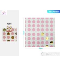 TOVAGLIOLI DECORAZIONE PALLINE ORO ROSA