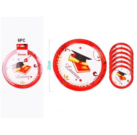 PIATTI LAUREA ROSSO - 23 CM 