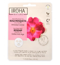 IROHA Maschera velo anti age Nature con estratto di rosa canina e acido ialuronico