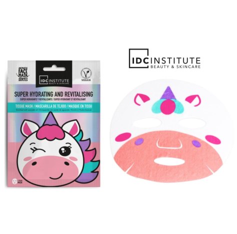 AQUARIUS, IDC - MASCHERA VISO IN TESSUTO IDRATANTE , UNICORNO 