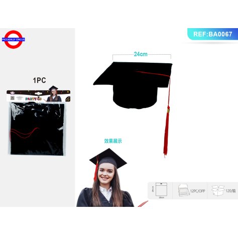 CAPPELLO LAUREA NAPPA ROSSA
