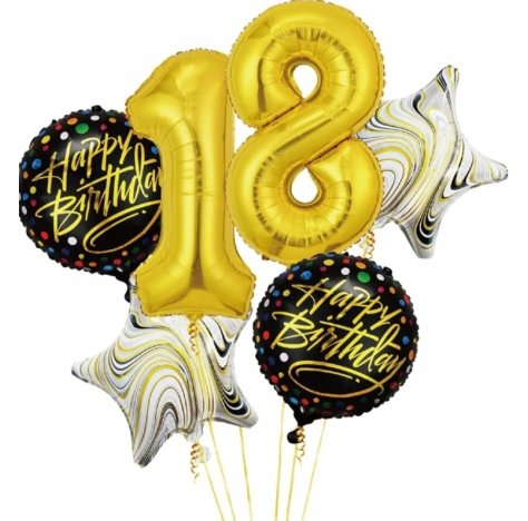 SET PALLONCINO HAPPY BIRTHDAY - ORO
