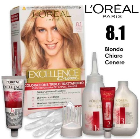 L'OREAL PARIS EXCELLENCE - TINTURA CAPELLI - 8.1 Biondo Chiaro Cenere 