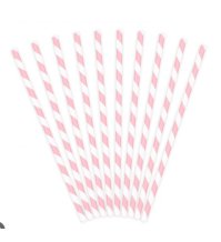 CANNUCCE CON STRISCE ROSA - 12 PEZZI