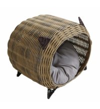 CUCCIA IN PLASTICA PER ANIMALI DOMESTICI CON CUSCINO IMPERMEABILE IN TESSUTO - 40X34X40H CM 
