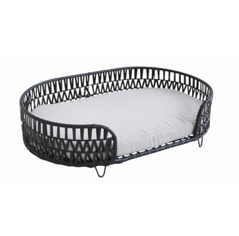 CUCCIA LETTINO OVALE NERA CON CUSCINO - 75X49XH18CM CUCCIA LETTINO OVALE NERA CON CUSCINO - 75X49XH18CM