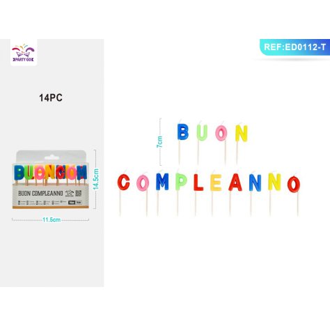 CANDELE "BUON COMPLEANNO" COLORATE CANDELE "BUON COMPLEANNO" COLORATE