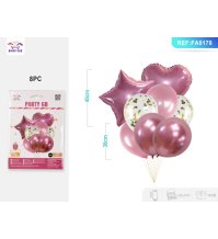 SET PALLONCINO STELLA CUORE - ROSA
